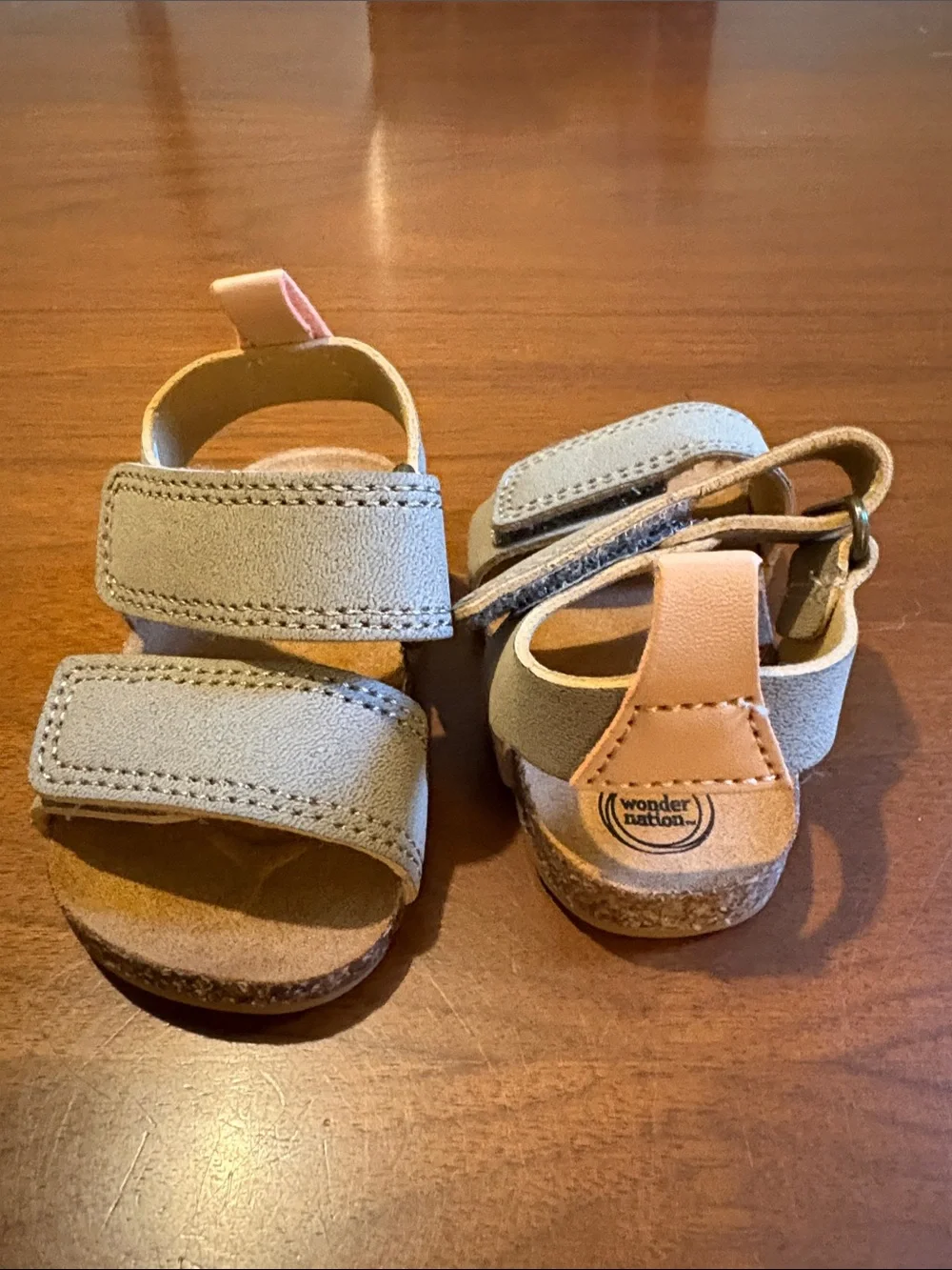 wonder nation Light Tan Double-Strap Kids Sandals